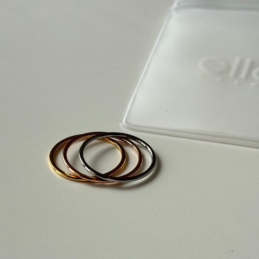 14K Gold 1mm Stapelring