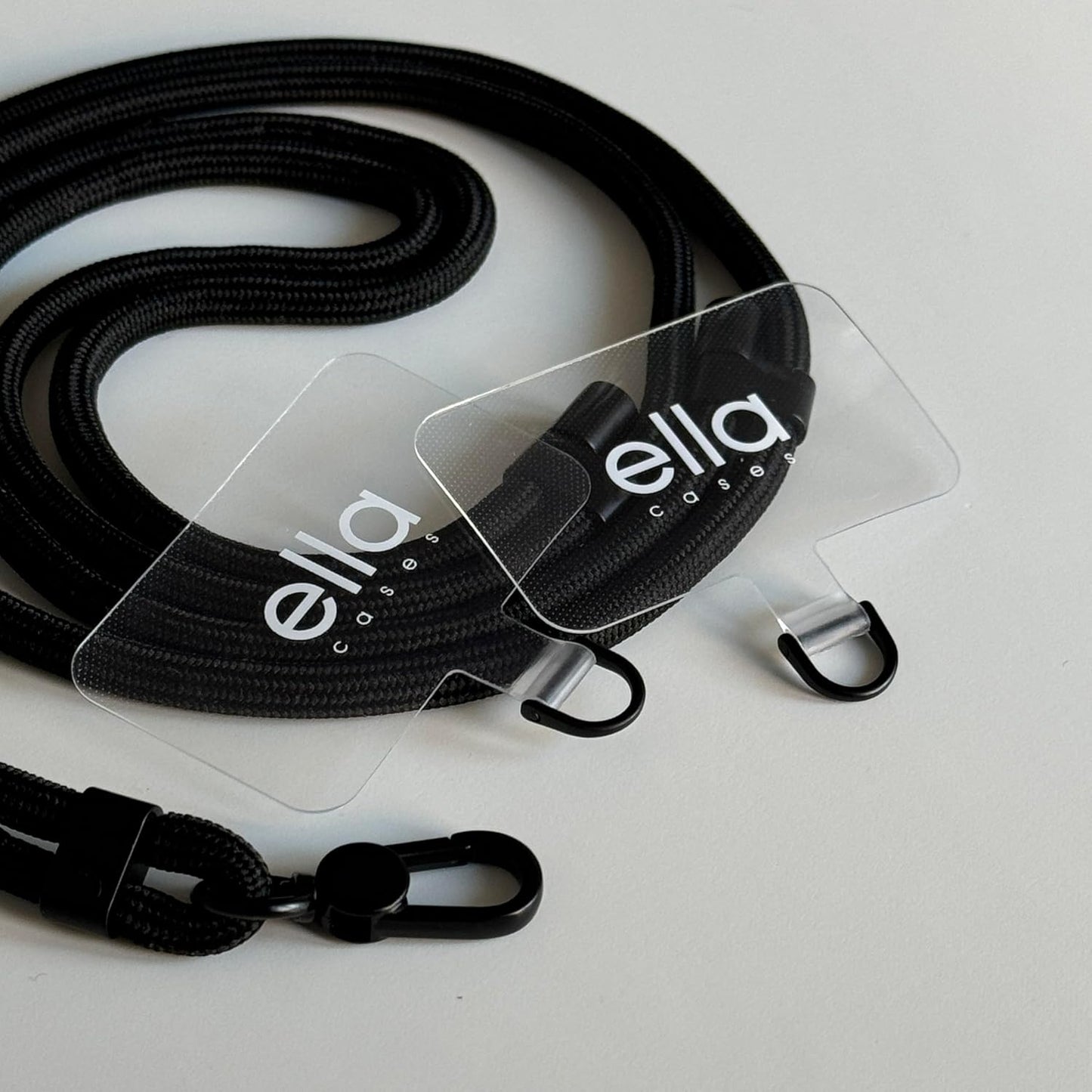 ella cases Handykette Universal zum Umhängen Schwarz kompatibel mit iPhone, Samsung, Huawei und Allen weiteren Herstellern, Band einzeln ohne Hülle