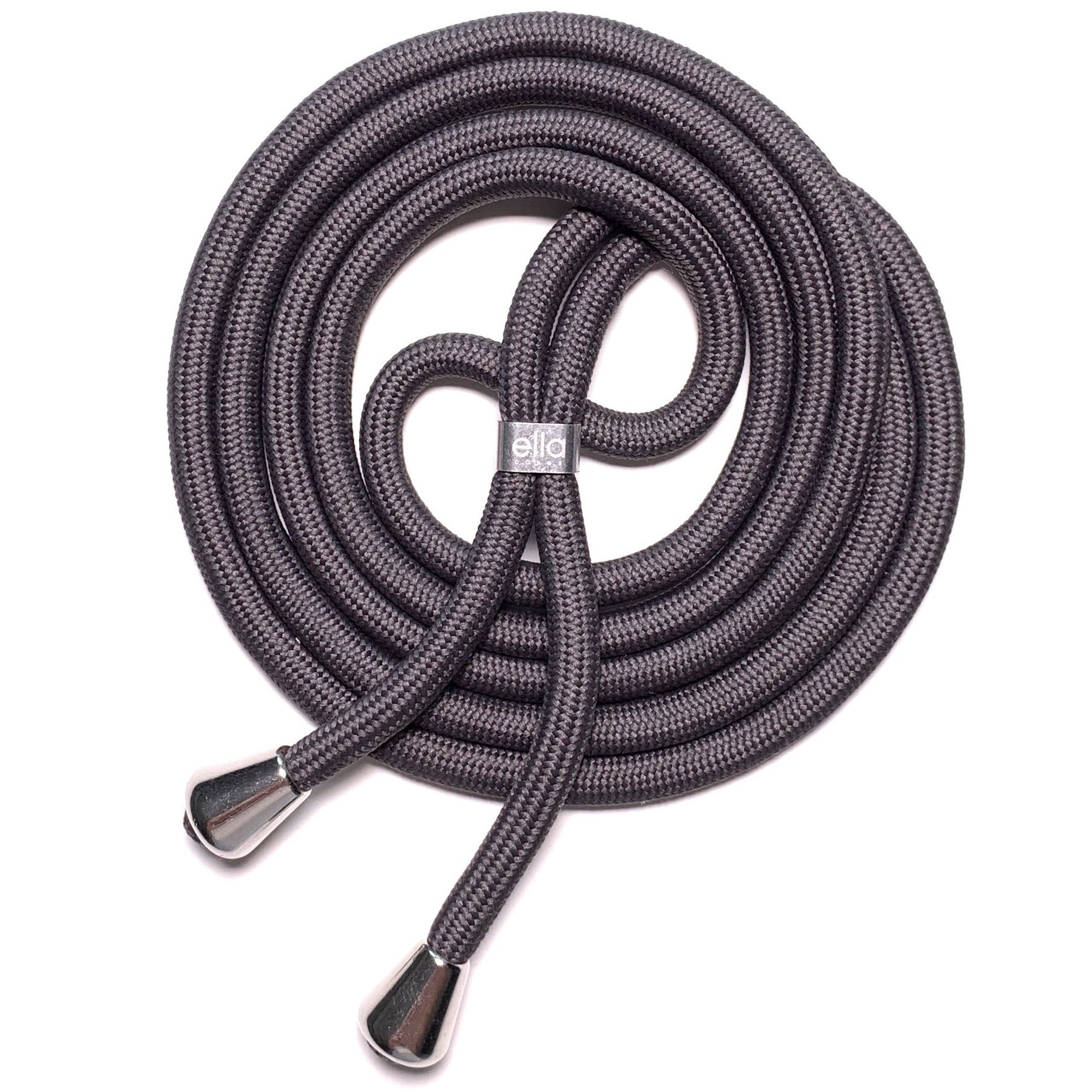 Handyhülle mit Band selber zusammen stellen, oder erweitern.
Modulares Stoffband einzeln ohne Hülle dunkel grau / antrazit mit silbernen Metallteilen. Endkappen abnehmbar, so kannst du deine Handykette immer deinem Style anpassen - ella cases